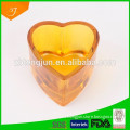 promotional gift glass candle holder, heart shape candle holder